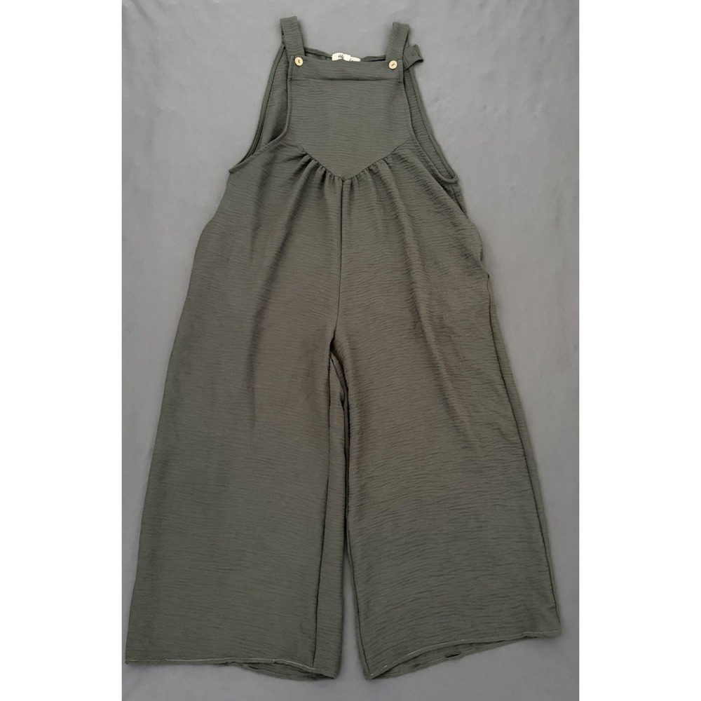 Haptics Jumpsuit Overalls Womens Small Gray‎ Sleeveless Boho Comfort Over Size